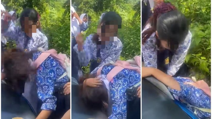 video siswi SMP di Muratara melakukan penganiayaan terhadap teman sekolahnya sendiri