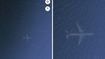 Pesawat yang terabadikan Google Maps. Foto: Boredpanda