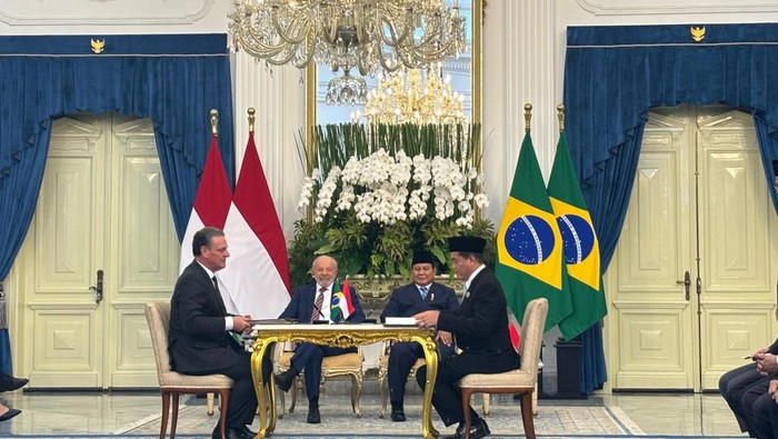 Pertemuan bilateral pemerintah RI dan Brasil menghasilkan delapan MOU/Nota Kesepahaman (Firda Cynthia Anggrainy/detikcom)