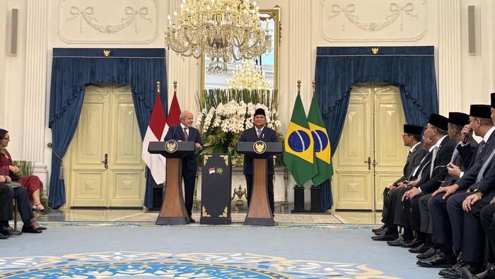 Presiden Prabowo dan Presiden Brasil Luiz Inácio Lula da Silva