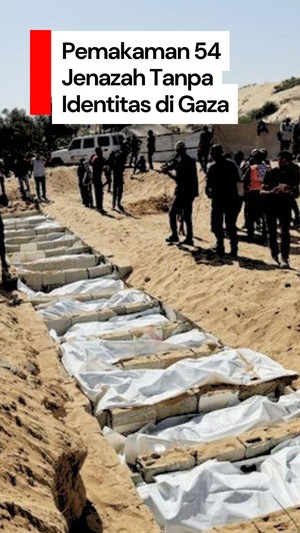 Video Pemakaman 54 Jenazah Tanpa Identitas yang Dikembalikan Israel ke Gaza