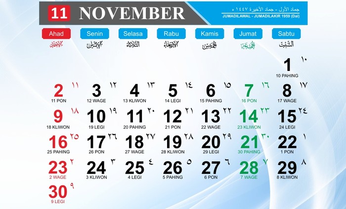 Kalender November 2025 Kalender November 2025
