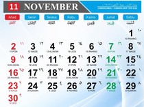 Kalender Bulan November 2025: Weton Jawa, Tanggal Hijriah, dan Hari Besarnya