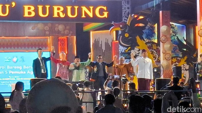 Lima tokoh pemuka agama turut tampil menggaungkan toleransi dengan penuh canda di acara Irau Malinau 2025.
