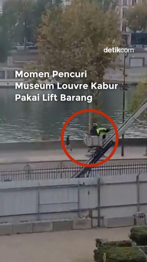Video: Detik-detik Pencuri Museum Louvre Kabur Pakai Lift Barang