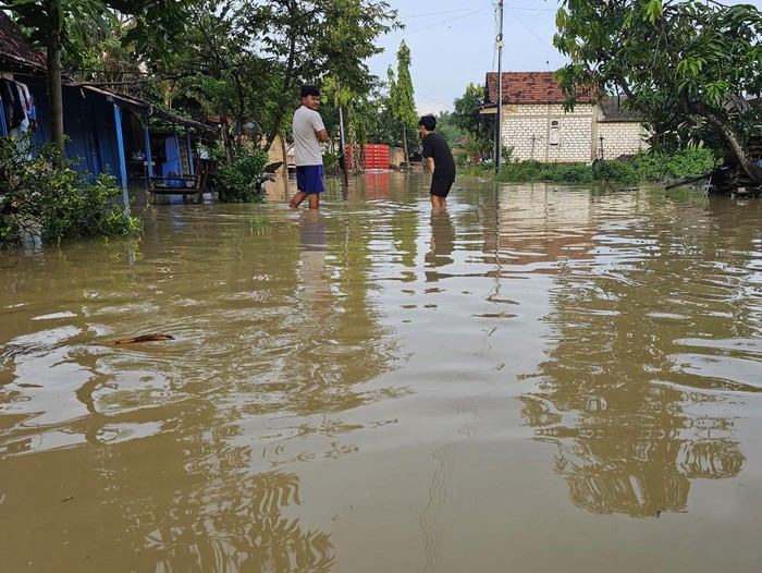 Permukiman warga Desa Ketitang Wetan Kecamatan Batangan terendam banjir, Jumat (24/10/2025).