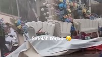 Viral Pernikahan di Pati Diterjang Badai: Dekorasi Rusak, Pengantin Dievakuasi