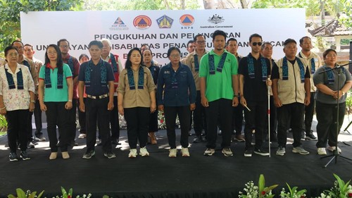 Perwakilan anggota tim layanan unit disabilitas penanggulangan bencana diresmikan BPBD Provinsi Bali, Jumat (24/10/2025). (Aryo Mahendro/detikBali)
