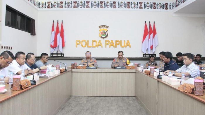 Polda Papua saat menggelar analisa dan evaluasi (anev) terkait situasi kamtibmas di Yahukimo.