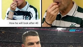 Prediksi Cristiano Ronaldo di usia 40 tahun. Foto: cr7editz222 via Bored Panda