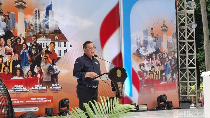 Gubernur DKI Jakarta Pramono Anung dalam Opening Ceremony Jakarta Economic Forum (JEF) 2025 di Gelora Bung Karno, Jakarta, Sabtu (25/10/2025). Gubernur DKI Jakarta Pramono Anung dalam Opening Ceremony Jakarta Economic Forum (JEF) 2025 di Gelora Bung Karno, Jakarta, Sabtu (25/10/2025).
