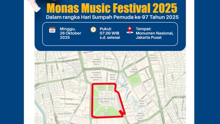 Peringatan Sumpah Pemuda digelar di Monas, Jakarta besok. Lalu lintas di jalan sekitar Monas diprediksi akan terjadi kepadatan volume kendaraan. (dok TMC Polda Metro) Peringatan Sumpah Pemuda digelar di Monas, Jakarta besok. Lalu lintas di jalan sekitar Monas diprediksi akan terjadi kepadatan volume kendaraan. (dok TMC Polda Metro)