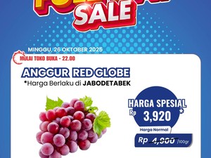 Gokil! Transmart Full Day Sale Bikin Harga Anggur Red Globe Jadi Semurah Ini