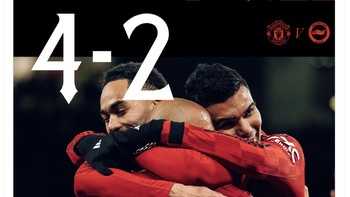 MU berhasil menabg 4-2 lawan Brighton. Foto: X.com
