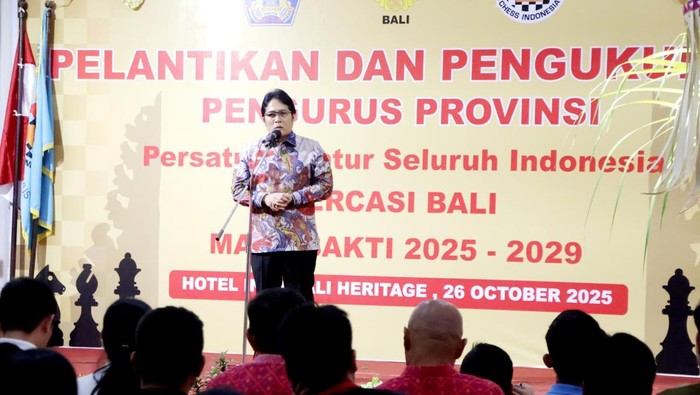 Wagub Bali, I Nyoman Giri Prasta, menghadiri pelantikan pengurus Percasi Bali di Denpasar, Minggu (26/10/2025). (Dok. Pemprov Bali) Wagub Bali, I Nyoman Giri Prasta, menghadiri pelantikan pengurus Percasi Bali di Denpasar, Minggu (26/10/2025). (Dok. Pemprov Bali)
