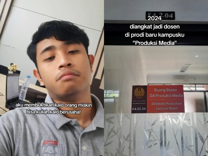 Kisah pria yang dulu diejek karena keterbatasan ekonomi, ia kini balas dengan prestasi. Tahun 2024, ia resmi jadi dosen tetap. Unggahan kisah tersebut langsung viral di media sosial.