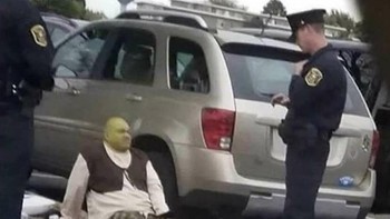 Shrek ditangkap Foto: Chameleonmemes