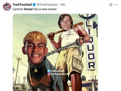 Inilah pawang baru Yamal, bernama Alvaro Carreras. (Foto: X.com/@TrollFootball)