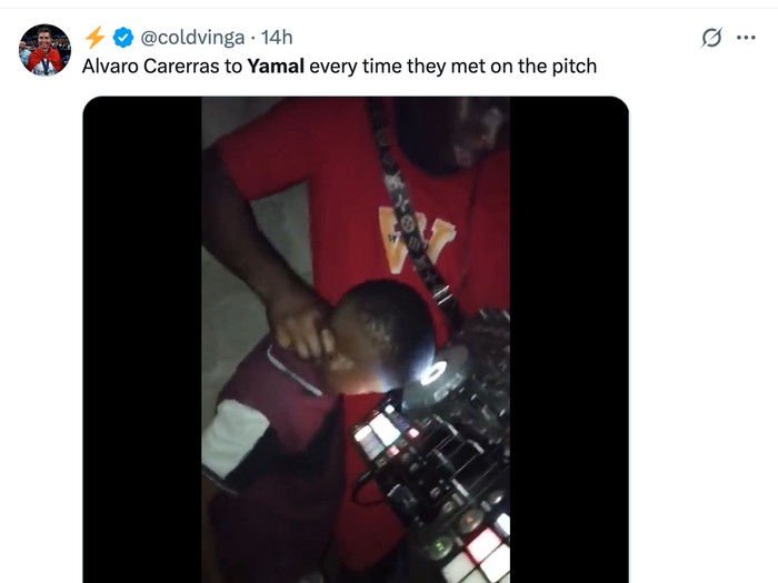 meme lamine yamal,lamine yamal,meme barcelona,barcelona,el clasico,real madrid vs barcelona,laliga,liga spanyol,meme sepakbola,alvaro carreras
