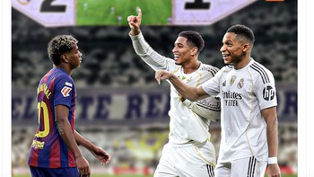 Lamine Yamal menyatakan Real Madrid tak bisa mengalahkan Barcelona, tapi semalam dia menelan pil pahit. Foto: X.com