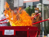 Sabu, Ganja dan Uang Palsu Jadi Abu di Cimahi