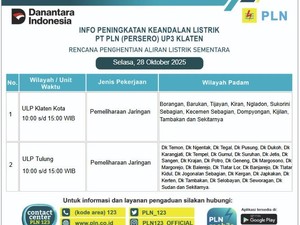 Pemadaman Listrik Sementara di Klaten Selasa 28 Oktober 2025, Ini Lokasinya
