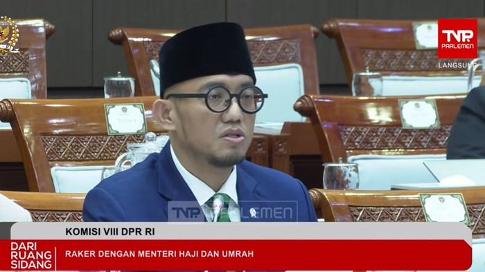 Wakil Menteri Haji dan Umrah, Dahnil Anzar Simanjuntak dalam rapat bersama Komisi VIII DPR RI, Senin (27/10/2025) Wakil Menteri Haji dan Umrah, Dahnil Anzar Simanjuntak dalam rapat bersama Komisi VIII DPR RI, Senin (27/10/2025)