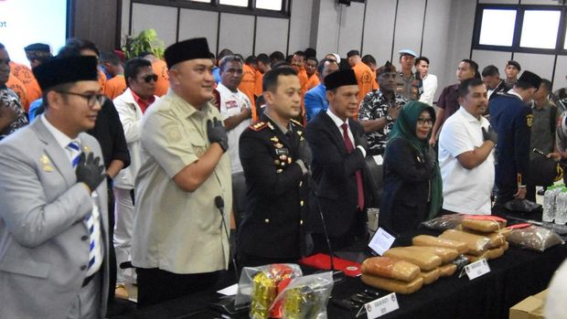 Konferensi pers kasus narkoba di Mapolres Bogor. (Dok. ist) Konferensi pers kasus narkoba di Mapolres Bogor. (Dok. ist)