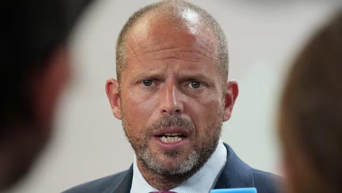Menhan Belgia Theo Francken Belgian Defence Minister Theo Francken speaks to journalists as he arrives to an informal meeting of European Union defence ministers in Copenhagen, Denmark, August 29, 2025. REUTERS/Tom Little Purchase Licensing Rights