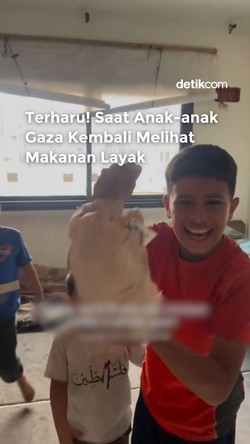 Video Haru Saat Anak-anak Gaza Kembali Melihat Makanan Layak