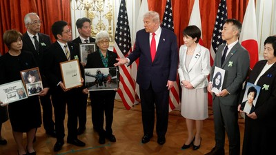 Trump Temui PM Jepang, Bahas Penguatan Aliansi hingga Isu Penculikan Warga