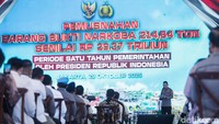 Prabowo mengatakan jumlah narkoba sebesar itu bisa saja digunakan hingga 629 juta orang, artinya ratusan juta orang ini diselamatkan dari barang-barang haram.
