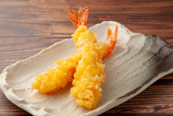 Shrimp tempura on a plate