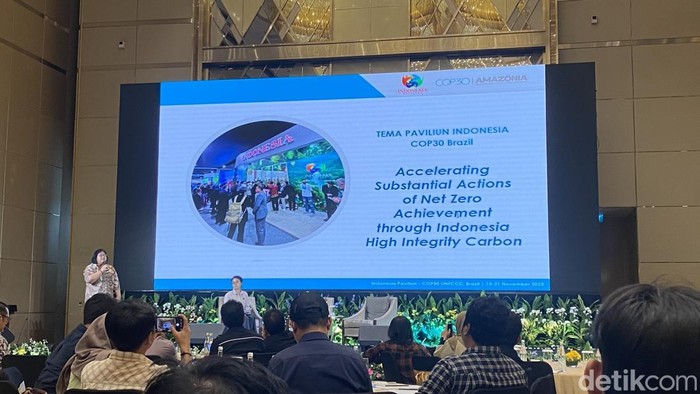 Kementerian Lingkungan Hidup (LH) menggelar media briefing terkait persiapan acara Konferensi Perubahan Iklim Perserikatan Bangsa-Bangsa ke-30 atau COP30 di Belem, Brasil, pada November mendatang. (Devi/detikcom) Kementerian Lingkungan Hidup (LH) menggelar media briefing terkait persiapan acara Konferensi Perubahan Iklim Perserikatan Bangsa-Bangsa ke-30 atau COP30 di Belem, Brasil, pada November mendatang. (Devi/detikcom)