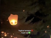 Festival Lampion Jadi Hujan Api di Bantul