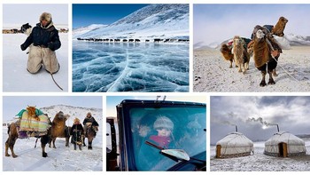 Juara pertama Photo Essay diraih Alessandra Manzotti. Setiap tahun selama bulan Februari dan Maret, sekitar 200 keluarga pemburu elang nomaden memulai migrasi musim dingin yang berbahaya selama 5 hari dan 90 mil menuju perkemahan musim semi mereka di daerah terpencil Pegunungan Altai di Mongolia Barat. Foto: Mobile Photography Awards