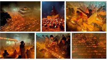 Juara kedua Photo Essay diraih Joy Saha. Ratusan umat Hindu berkumpul di depan kuil Shri Shri Loknath Brahmachari Ashram untuk Rakher Upobash, sebuah festival puasa keagamaan yang disebut Rakher Upobash di Narayanganj, Bangladesh. Duduk di depan cahaya lilin (yang secara lokal disebut Prodip), mereka berpuasa dan berdoa dengan sungguh-sungguh kepada para dewa untuk memohon berkah mereka selama ritual tersebut. Foto: Mobile Photography Awards