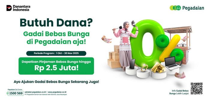 Pegadaian Hadirkan Gadai Bebas Bunga, Jadi Solusi Finansial Cepat dan Ringan