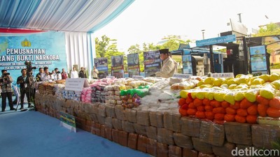 Penampakan 214 Ton Narkoba yang Bakal Dimusnahkan Polri