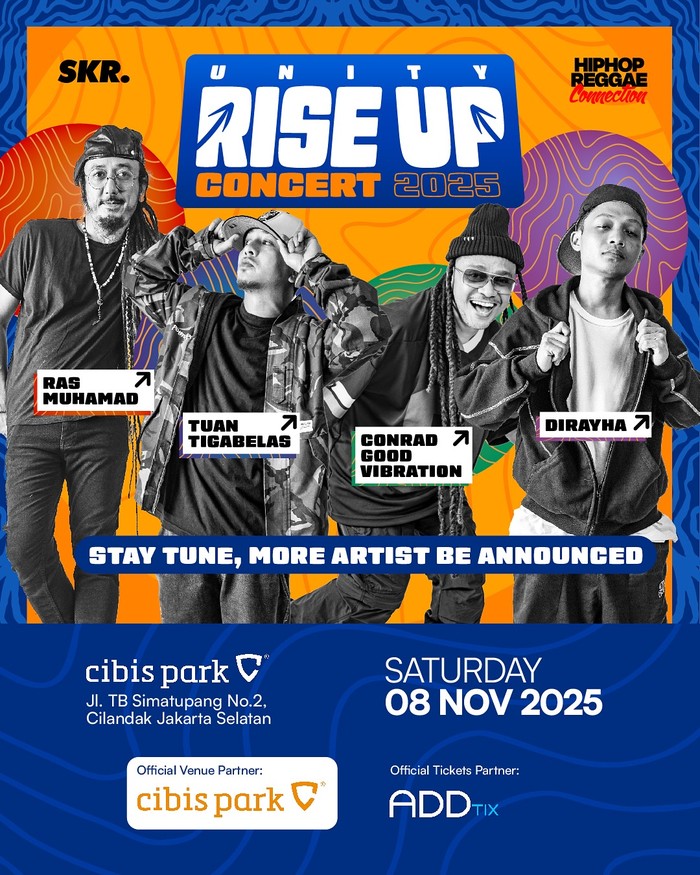 Rise Up Unity 2025 Rise Up Unity 2025 hadir di Jakarta pada 8 November, menampilkan kolaborasi musik urban dan gerakan sosial.
