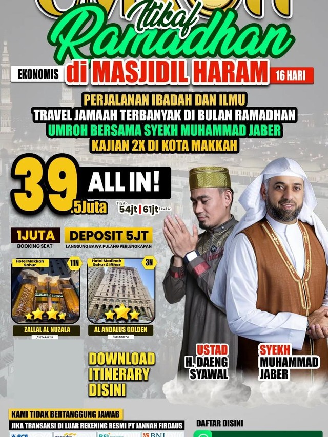 Umroh Itikaf Ramadhan 2026 Bersama Syekh Muhammad Jaber