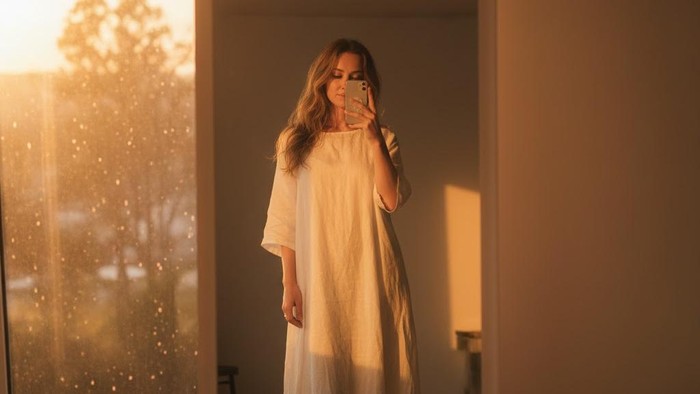 Hasil edit foto mirror selfie di Gemini AI Hasil edit foto mirror selfie di Gemini AI