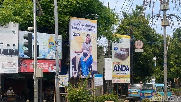 Heboh baliho ajak Mbak Wiwi baikan di Pemalang. Baliho itu sudah dicabut, Kamis (30/10/2025).