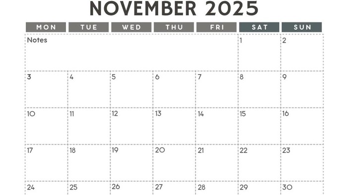 Kalender November 2025