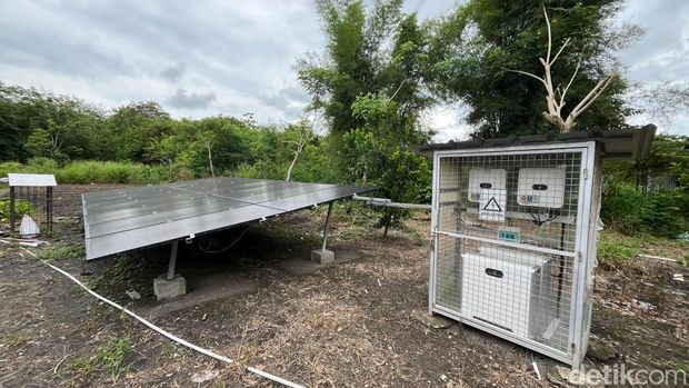 Panel surya yang berada di Desa Pulau Semambu, binaan Pertamina Patra Niaga Sumbagsel. Panel surya yang berada di Desa Pulau Semambu, binaan Pertamina Patra Niaga Sumbagsel.