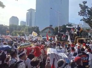 Ada Demo Massa Guru, Lalin di Patung Kuda Arah Kedubes AS Ditutup
