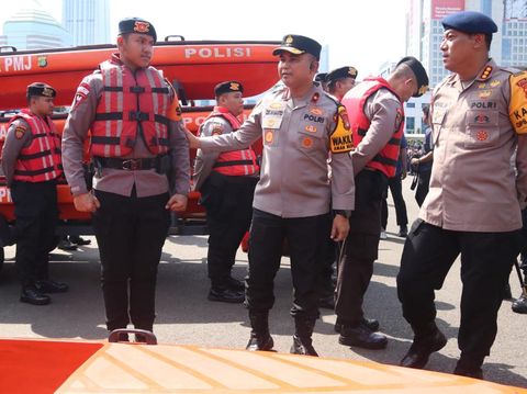 Polda Metro Jaya gelar apel siaga bencana (Kurniawan Fadilah/detikcom)