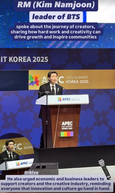 RM BTS pidato di APEC CEO Summit 2025.