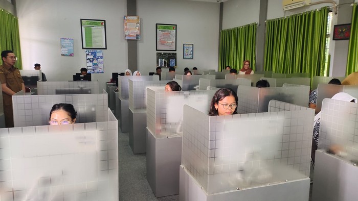 Uji coba TKA di SMAN 3 Palembang