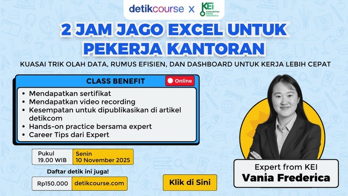 Excel Jadi Lebih Praktis untuk Pekerja Kantoran Hanya 2 Jam di Kelas detikcourse